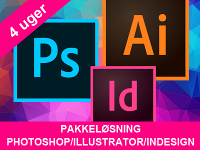 4 ugers kursus med photoshop illustrator og indesign