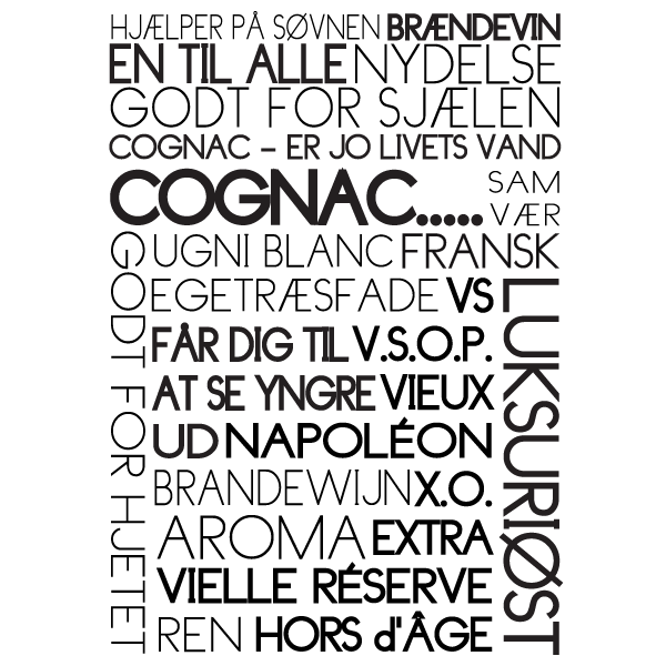 Cognac - citater om cognac - plakat fra Wolfdesign