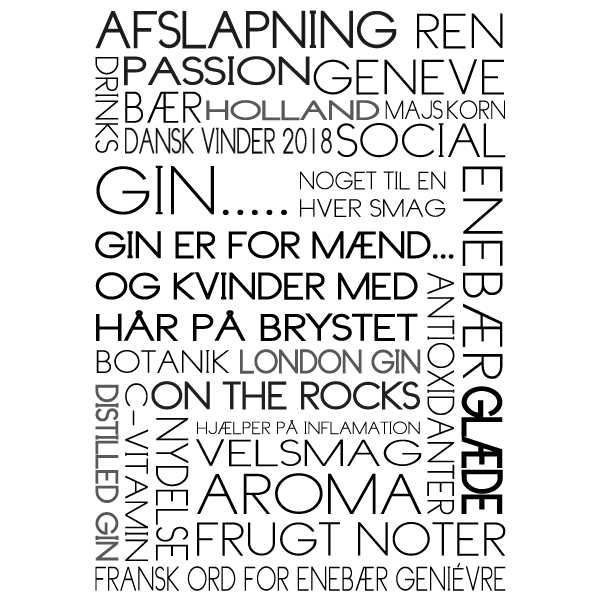 Gin - citater om Gin - plakater med alkohol fra Wolfdesign