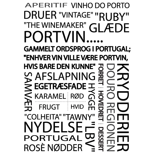 Portvin - plakat med portvins citater fra Wolfdesign