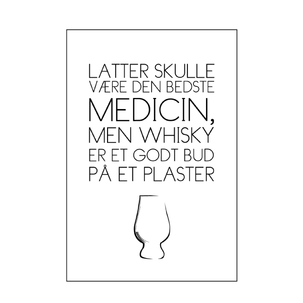 Whisky er som et plaster - whisky plakat fra Wolfdesign