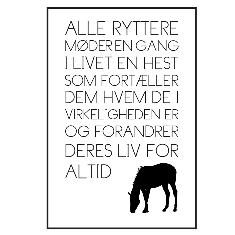 Hest og rytter - heste plakat fra Wolfdesign