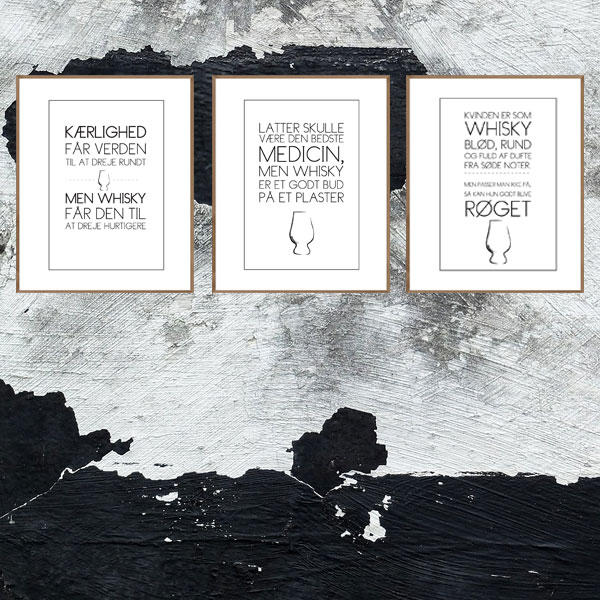 Triple whisky - 3 whisky tekst plakater fra Wolfdesign