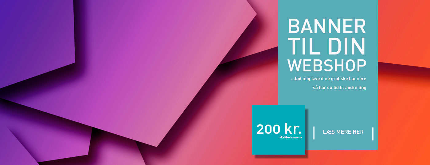 Banner til webshop - kun 200 kr. eksklusiv moms fra Wolfdesign