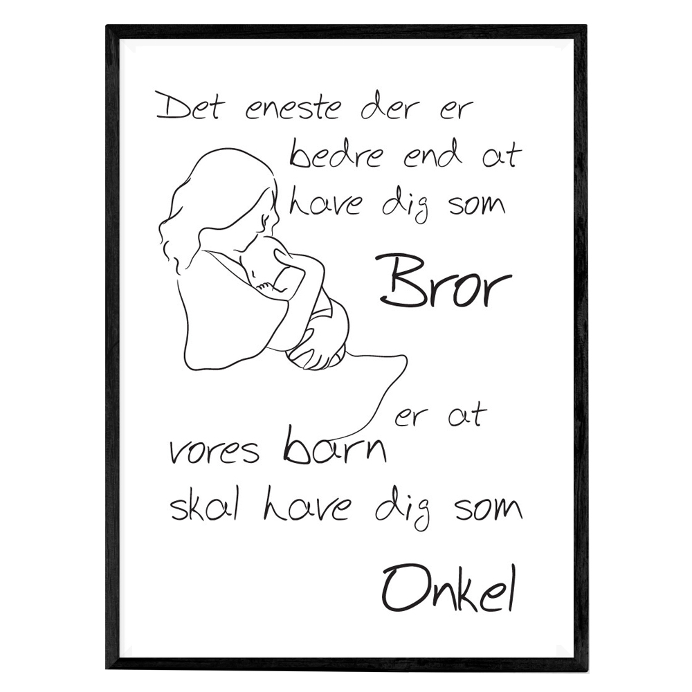 Mor med barn - Bror du skal være onkel - plakater til babyer fra Wolfdesign
