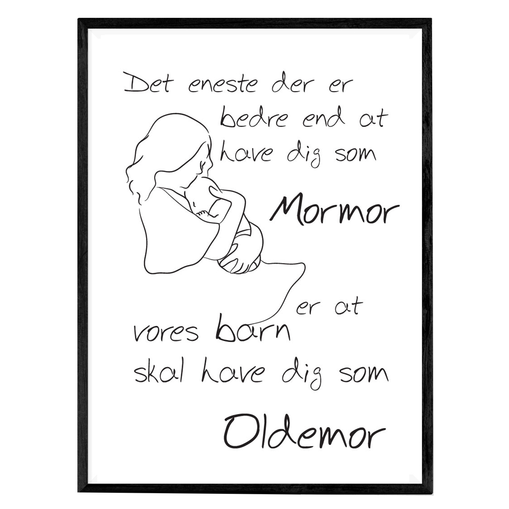 Mor med barn - Mormor du skal være oldemor - graviditetsplakater fra wolfdesign