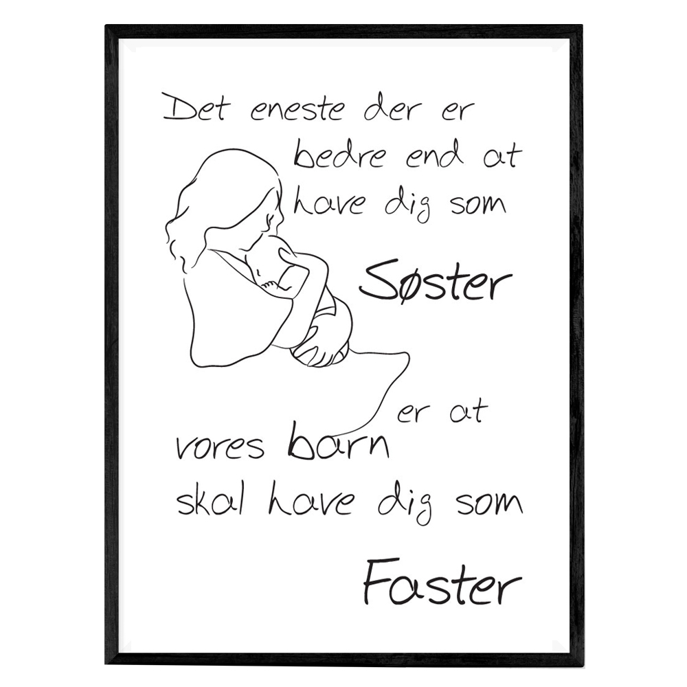 Mor med barn - Søster du skal være faster - graviditetsplakater